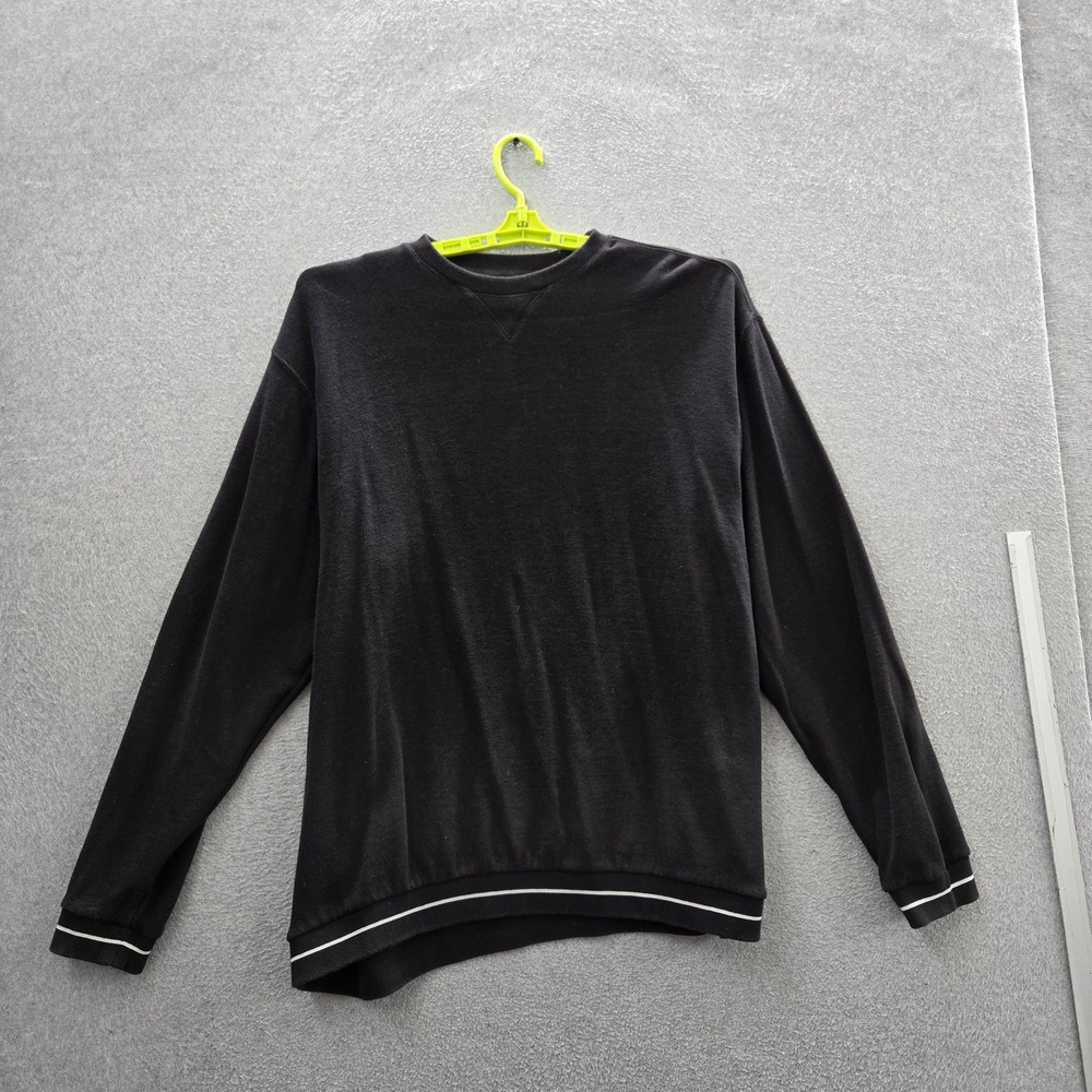 Chaps Ralph Lauren Men Sweater L/G Black Zipper Long Sleeve Logo